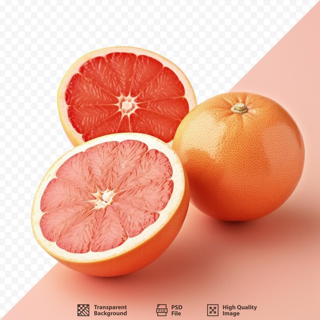 PSD reife grapefruits mit durchsichtigem hintergrund