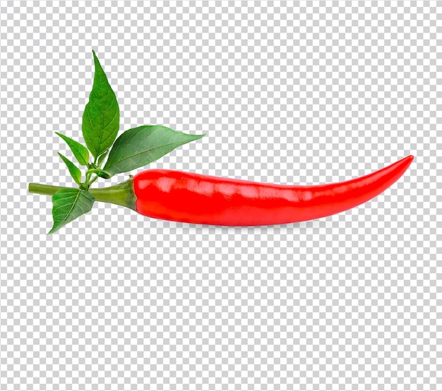 Reife paprika mit blättern isoliert premium psd