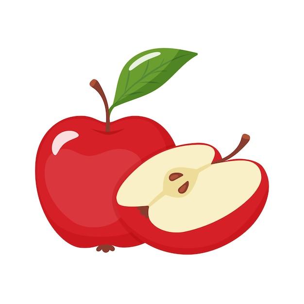 reifer Apfel mit einer Scheibe.