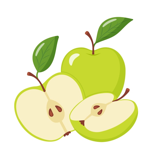 reifer Apfel mit einer Scheibe.