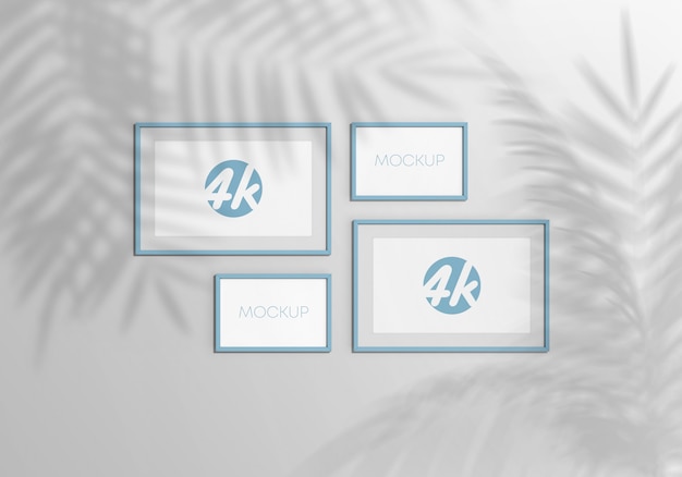 Reihe von gallery frames mockup