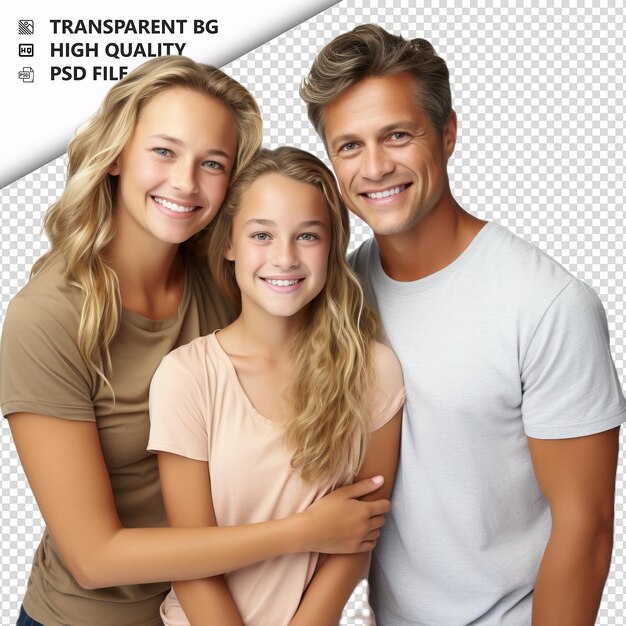 PSD rein amerikanische familie ultra-realistischer stil weißer hintergrund