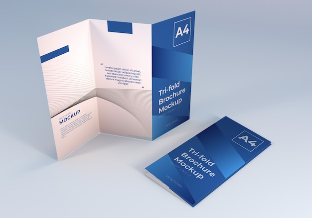 Reinigen sie das a4 trifold brochure mockup