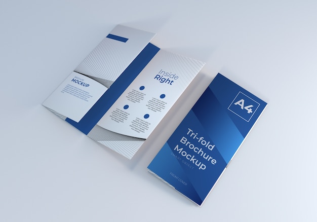 Reinigen sie die trifold brochure mockup template