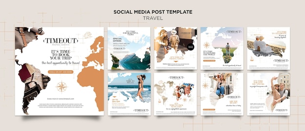 Reise durch die Welt Social-Media-Post-Vorlage