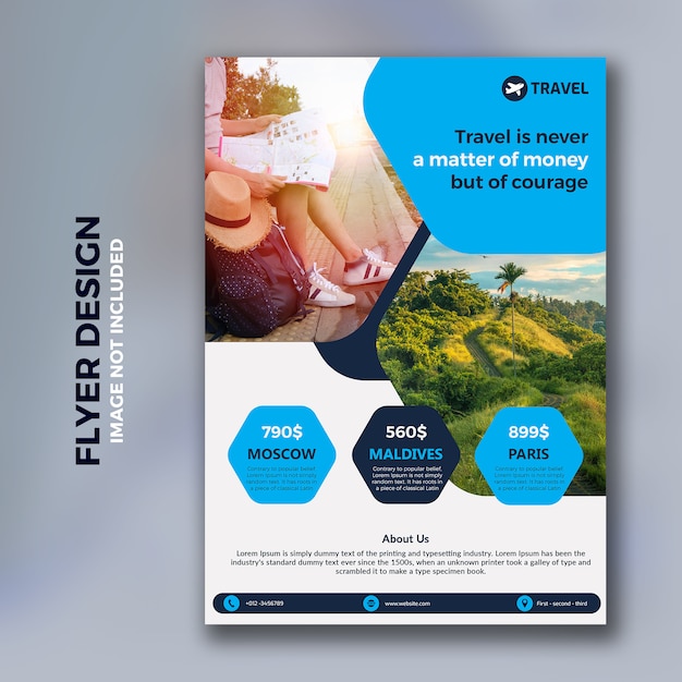 PSD reise-flyer-vorlage