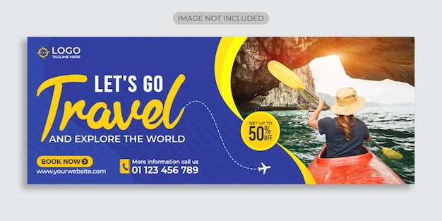 Reise- und tourismus-facebook-cover-banner-vorlage