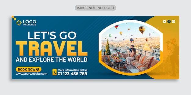 Reise- und Tourismus-Facebook-Cover-Vorlage