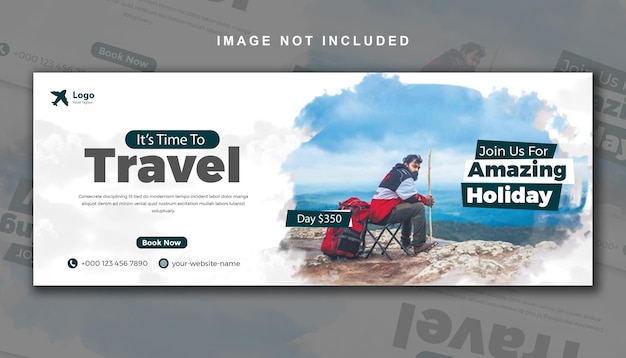 Reise- und Tourismus-Social-Media-Cover-Design-Vorlage