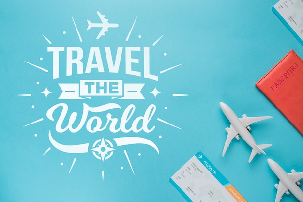Reisen Sie die Welt, Motivbeschriftungszitat für reisendes Konzept der Feiertage