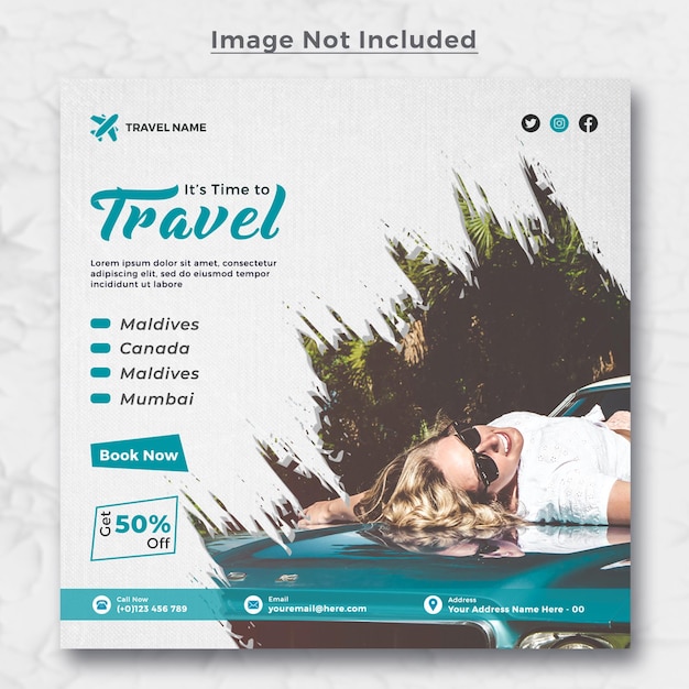 Reisen urlaub urlaub social media post web-banner-design