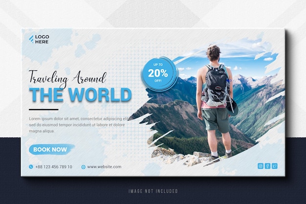 Reisen Webbanner für Social Media Template und Instagram Post