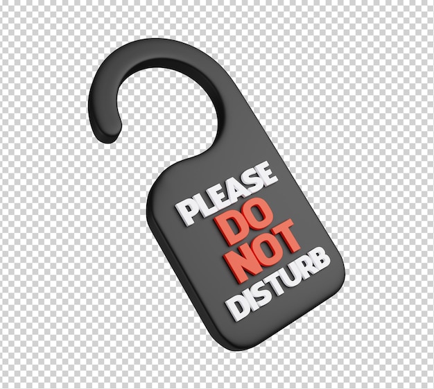 PSD reisesymbol 3d-renderdarstellung des zeichens „bitte nicht stören“ isoliert