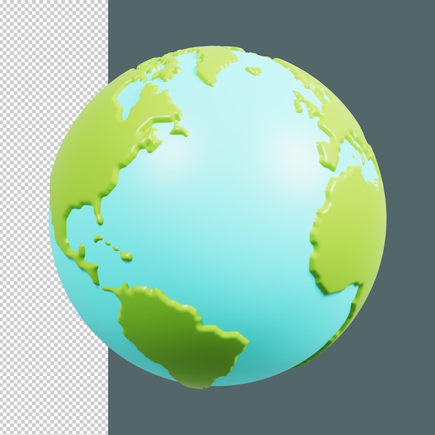 Reisesymbol Planet Earth 3D Render Premium PSD