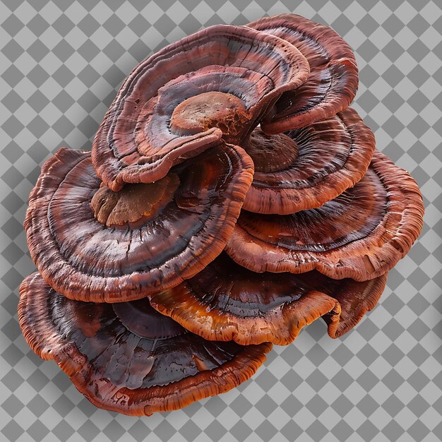 Reishi setas hierba tipo Ganoderma Lucidum forma de hierba Dr hierba aislada en un fondo limpio