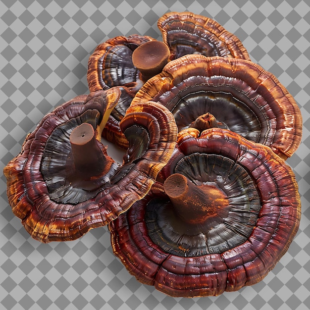 Reishi setas hierba tipo Ganoderma Lucidum forma de hierba Dr hierba aislada en un fondo limpio