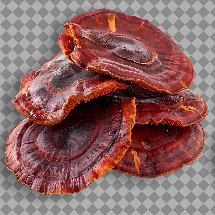 PSD reishi setas hierba tipo ganoderma lucidum forma de hierba dr hierba aislada en un fondo limpio