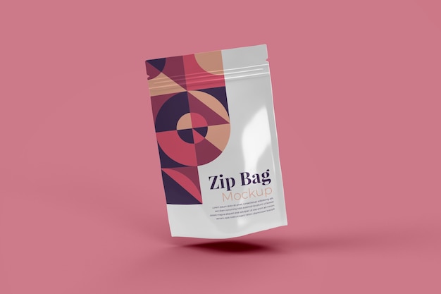 Reißverschlusstasche Realistic Mockup Isolated