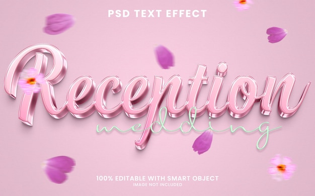 PSD reizender texteffekt der rosa farbe 3d