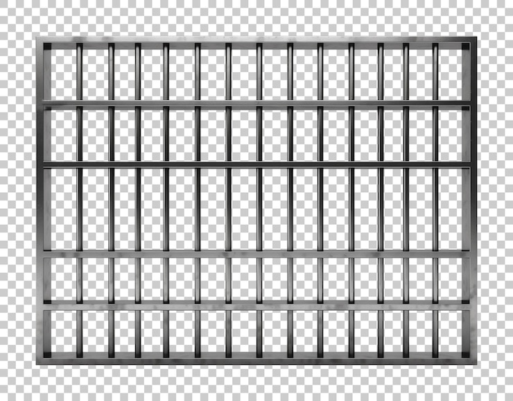 PSD las rejas de las cárceles aisladas en un fondo transparente png