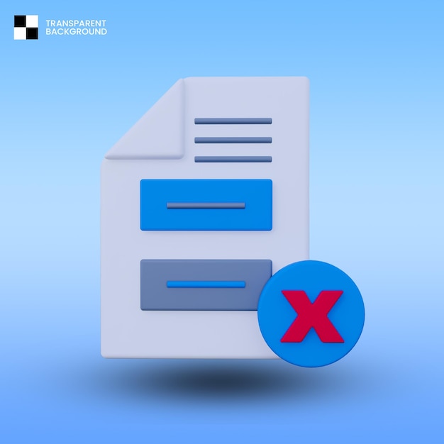 Reject Document 3D Icon Isolated