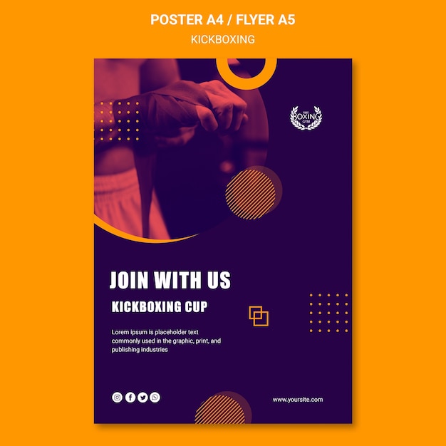 Rejoignez-nous modèle d'affiche de kickboxing