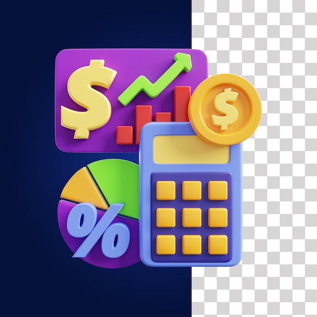 PSD relación financiera 3d icono 2