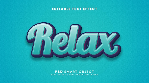 Relajarse efecto de texto editable estilo 3d