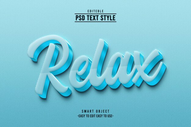 PSD relajarse estilo de texto 3d