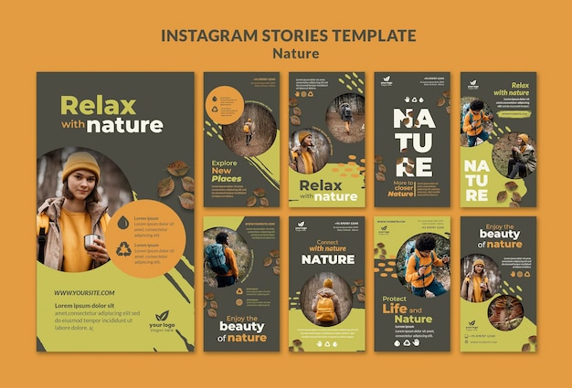 PSD relájate con las historias de instagram de la naturaleza