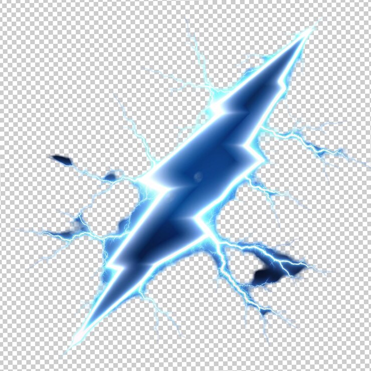PSD relámpago bronceado aislado en un fondo negro ilustración vectorial de relámpago eléctrico bronceado brillante en un fondo transparente