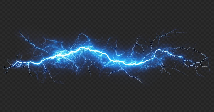 PSD relâmpago elétrico azul