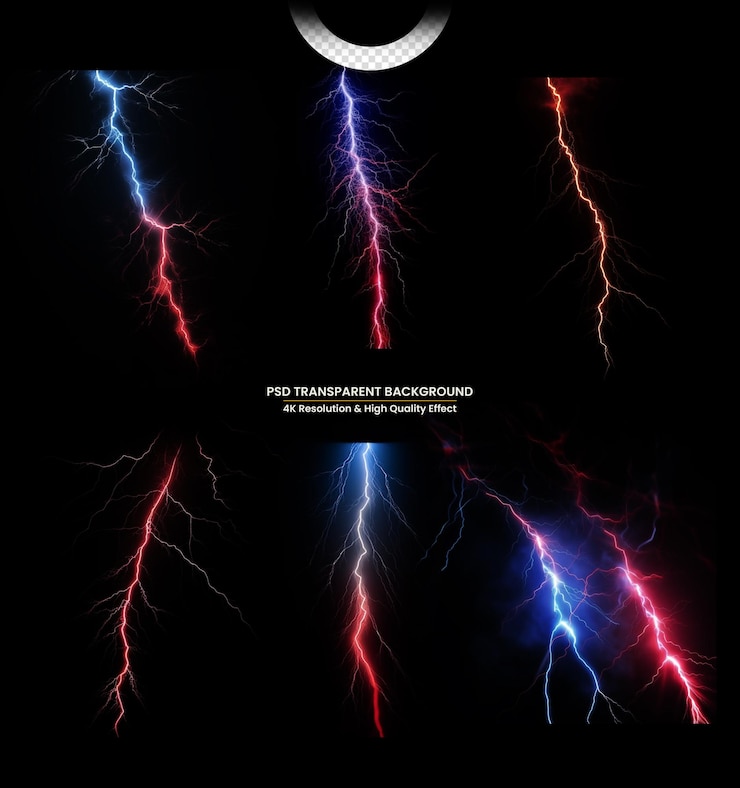 PSD relâmpago nas nuvens fundo energia energia carga trovão choque fundo