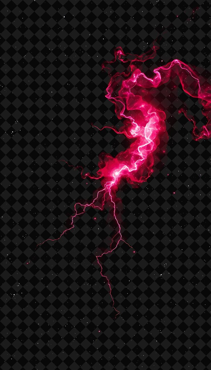 PSD un relámpago rosa con un fondo negro