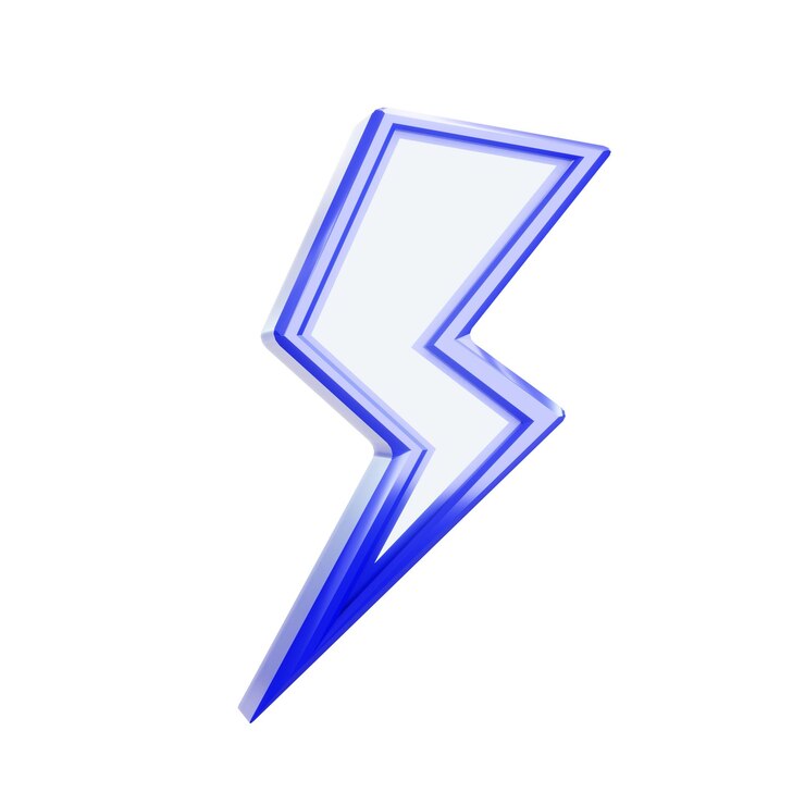 Relámpago y trueno en un fondo aislado Icono de juego al estilo de dibujos animados