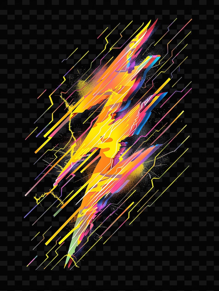 PSD los relámpagos de neón parpadeantes la textura del relámpago glitched m y2k la textura de la forma del fondo la decoración del arte