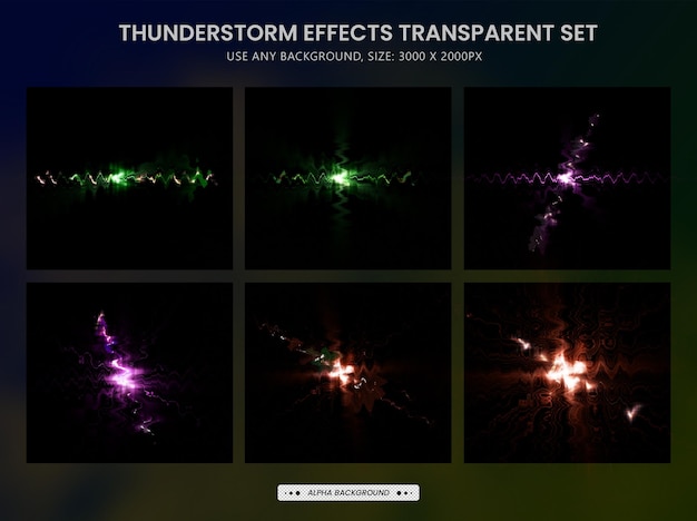 Relámpagos realistas y rayos de efectos de tormenta eléctrica