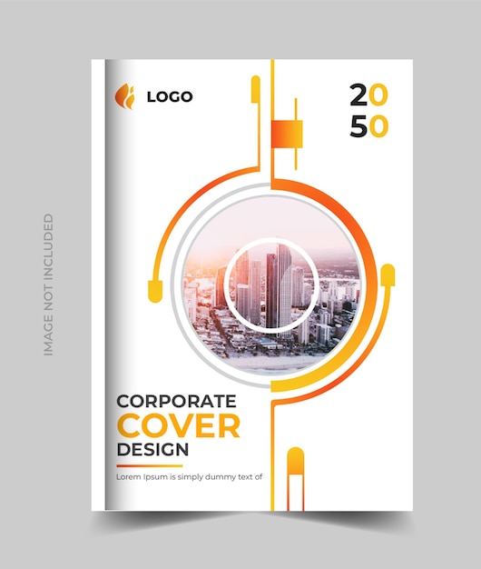 Relatório anual de design de livro de negócios corporativos ou capa de brochura