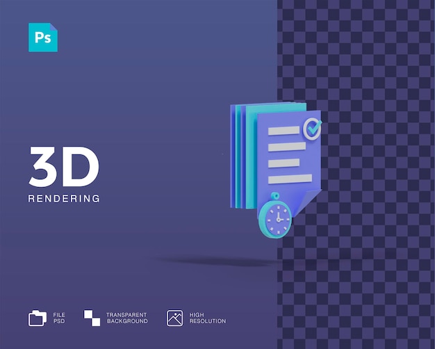 PSD relatório financeiro de gerenciamento de tempo do plano de negócios 3d