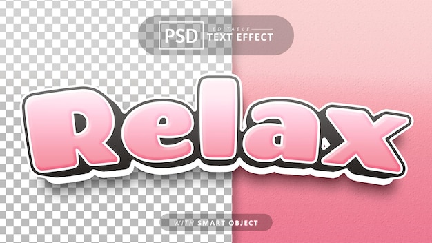 Relaxe os efeitos de fonte 3d editáveis de texto