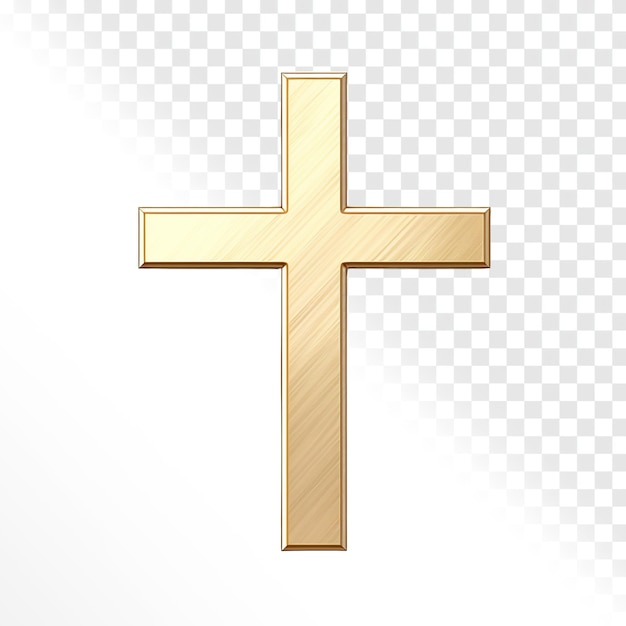 religiöses goldenes Kreuz auf durchsichtigem Hintergrund
