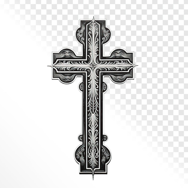 religiöses Kunstkreuz auf durchsichtigem Hintergrund