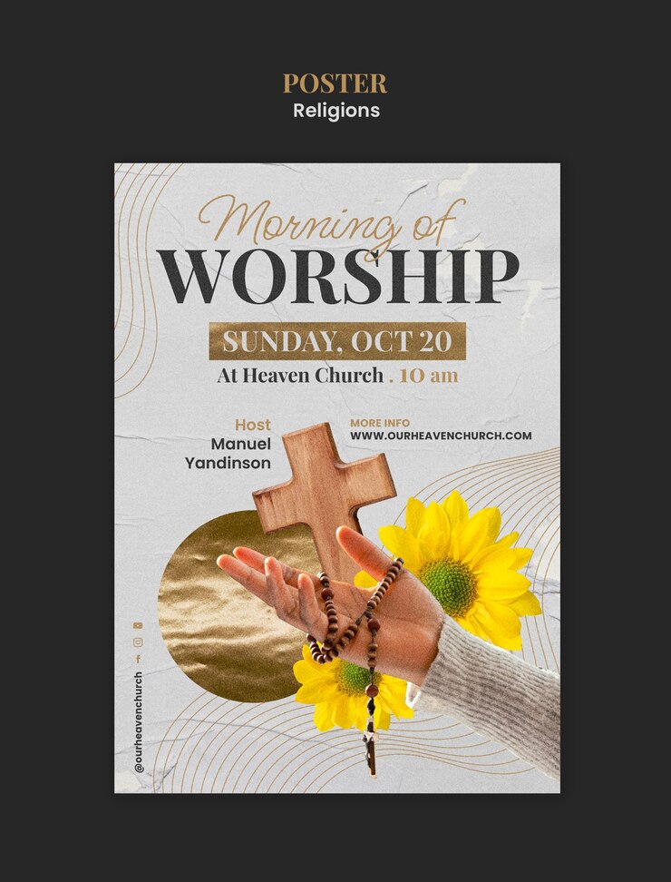 PSD religion poster template design