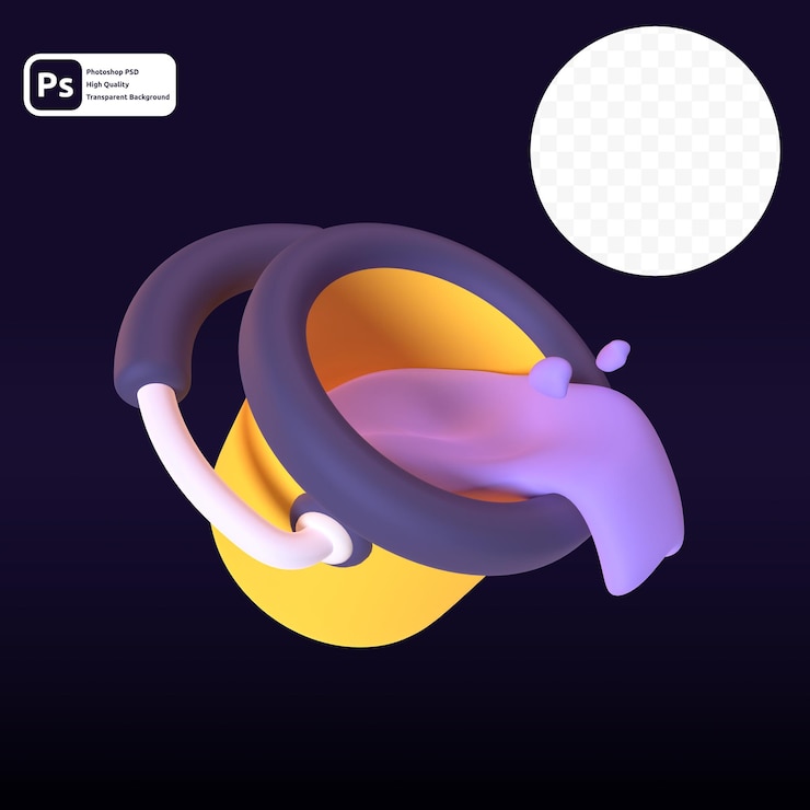 PSD rellene el cubo en 3d renderizado para la presentación web de activos gráficos u otros