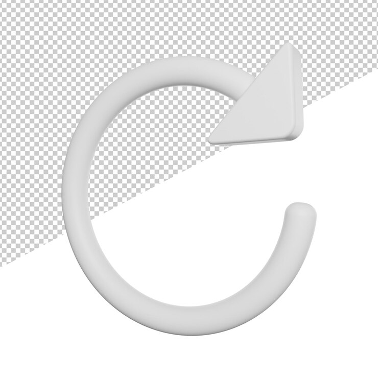 PSD reload-aktualisierungszeichen vorderansicht 3d-symbol-rendering-illustration auf transparentem hintergrund