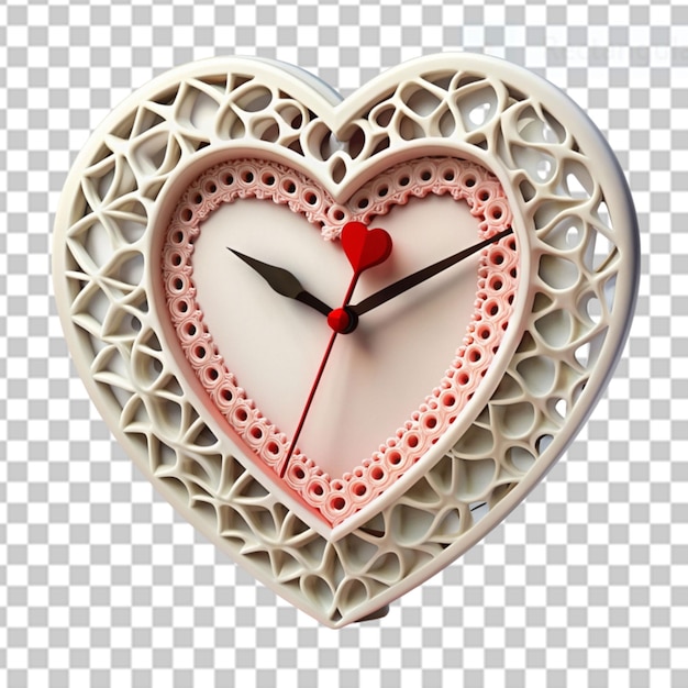 PSD relógio de amor impresso em 3d em fundo transparente