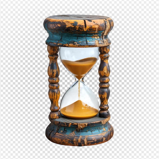 PSD relógio de areia isolado em fundo transparente relógio de areia antigo png generativo ai.