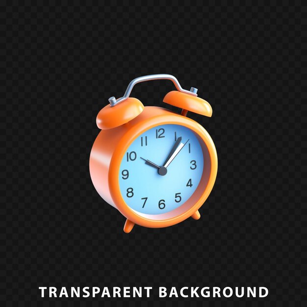 PSD relógio de renderização 3d isolado em fundo transparente