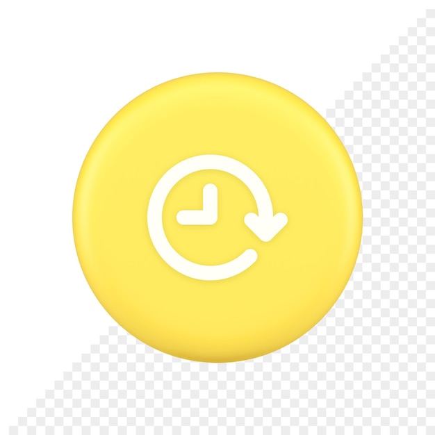 Relógio no botão de seta do círculo tempo contagem regressiva prazo cronômetro ícone do aplicativo 3d