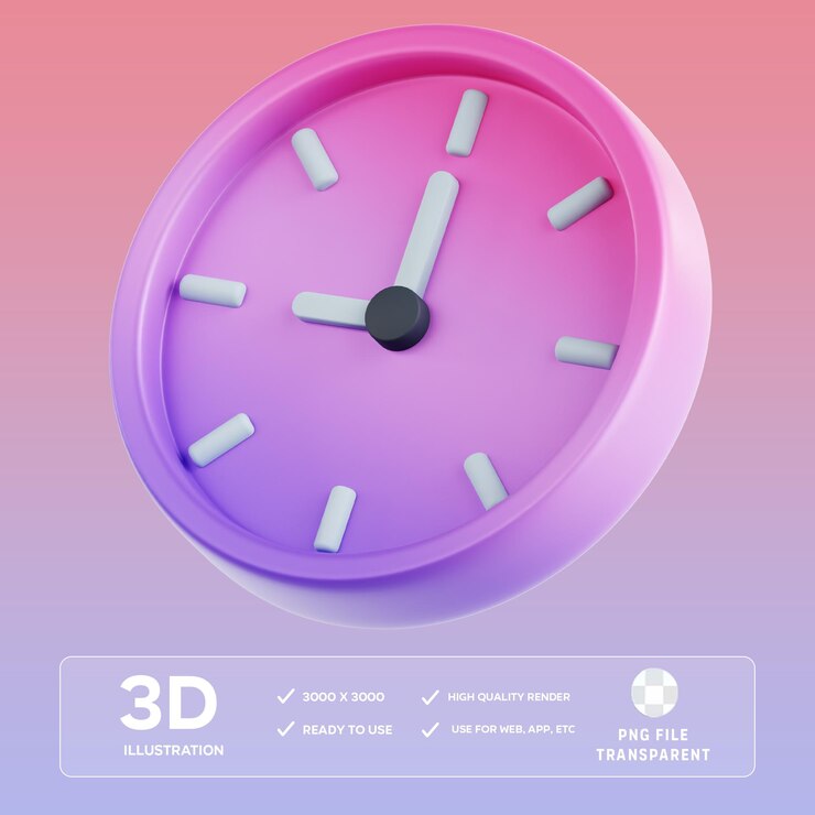 reloj 3D Ilustración del icono